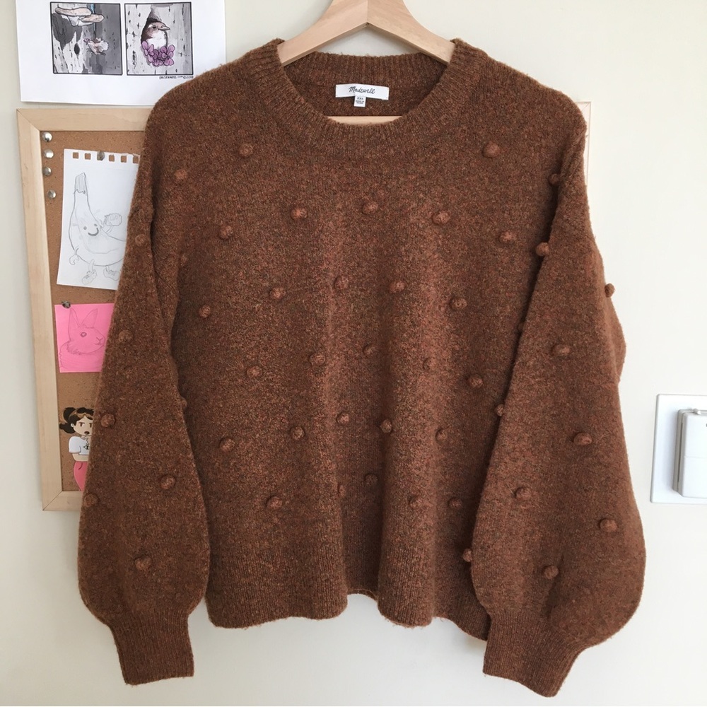 Madewell Brockton Bobble Sweater in Coziest Yarn